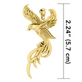Soar to the Heavens Flying Phoenix Solid Gold Pendant GPD5072