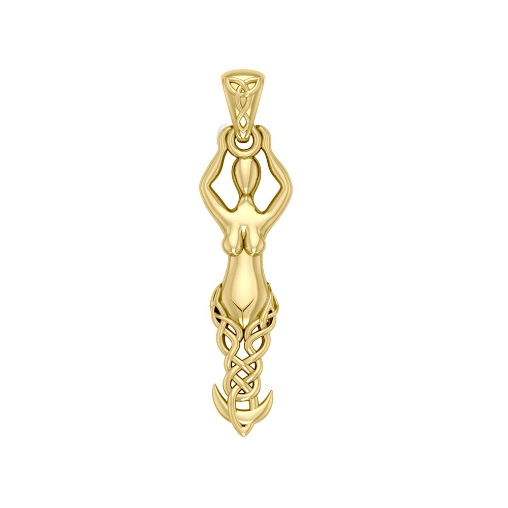 Solid Gold Celtic Goddess Pendant GPD5471