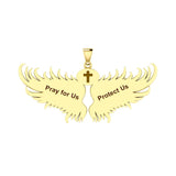 Guardian Angel Wings Solid Gold Pendant with Scorpio Zodiac Sign GPD5522