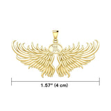Guardian Angel Wings Solid Gold Pendant with Scorpio Zodiac Sign GPD5522