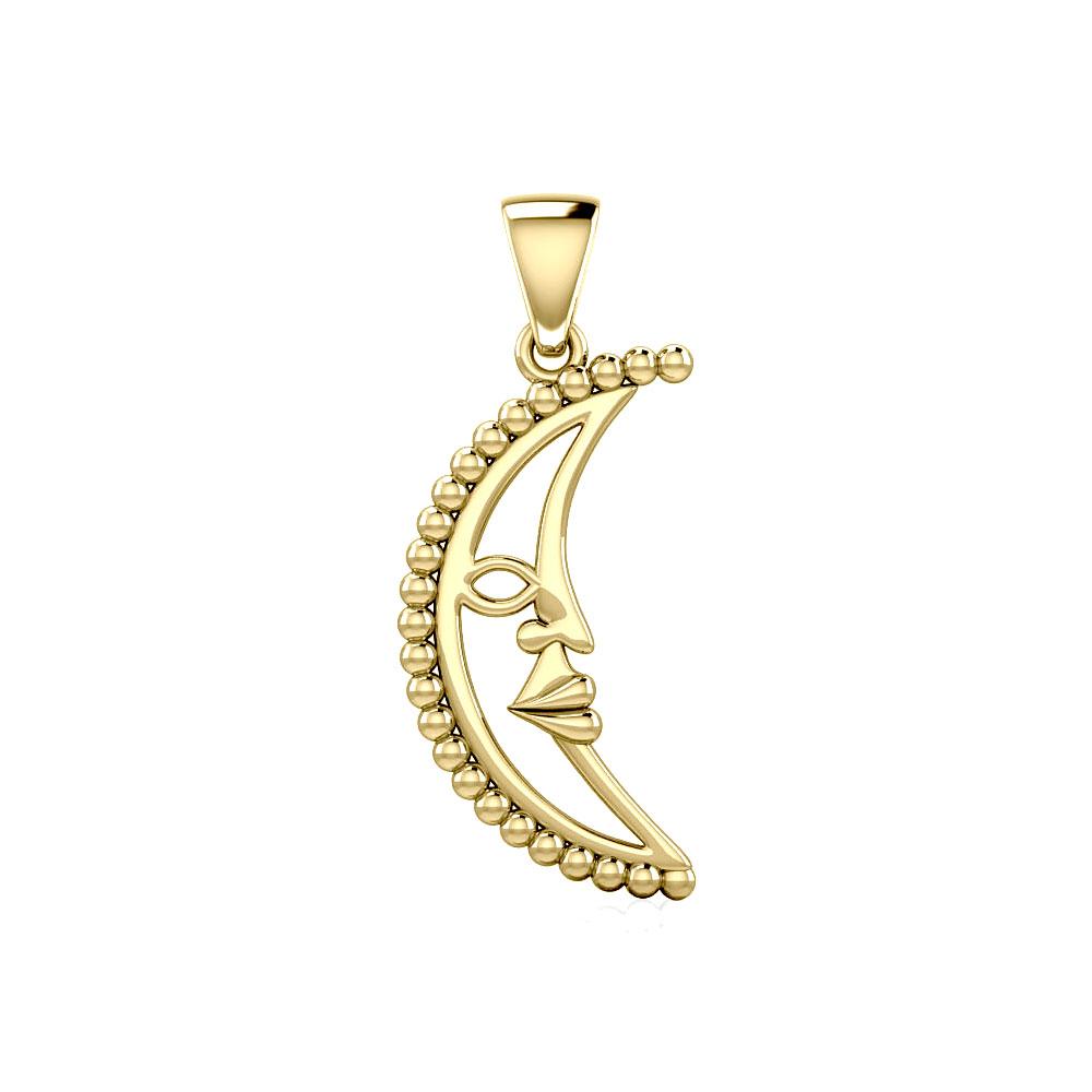 Crescent Moon Solid Gold Pendant GPD5611