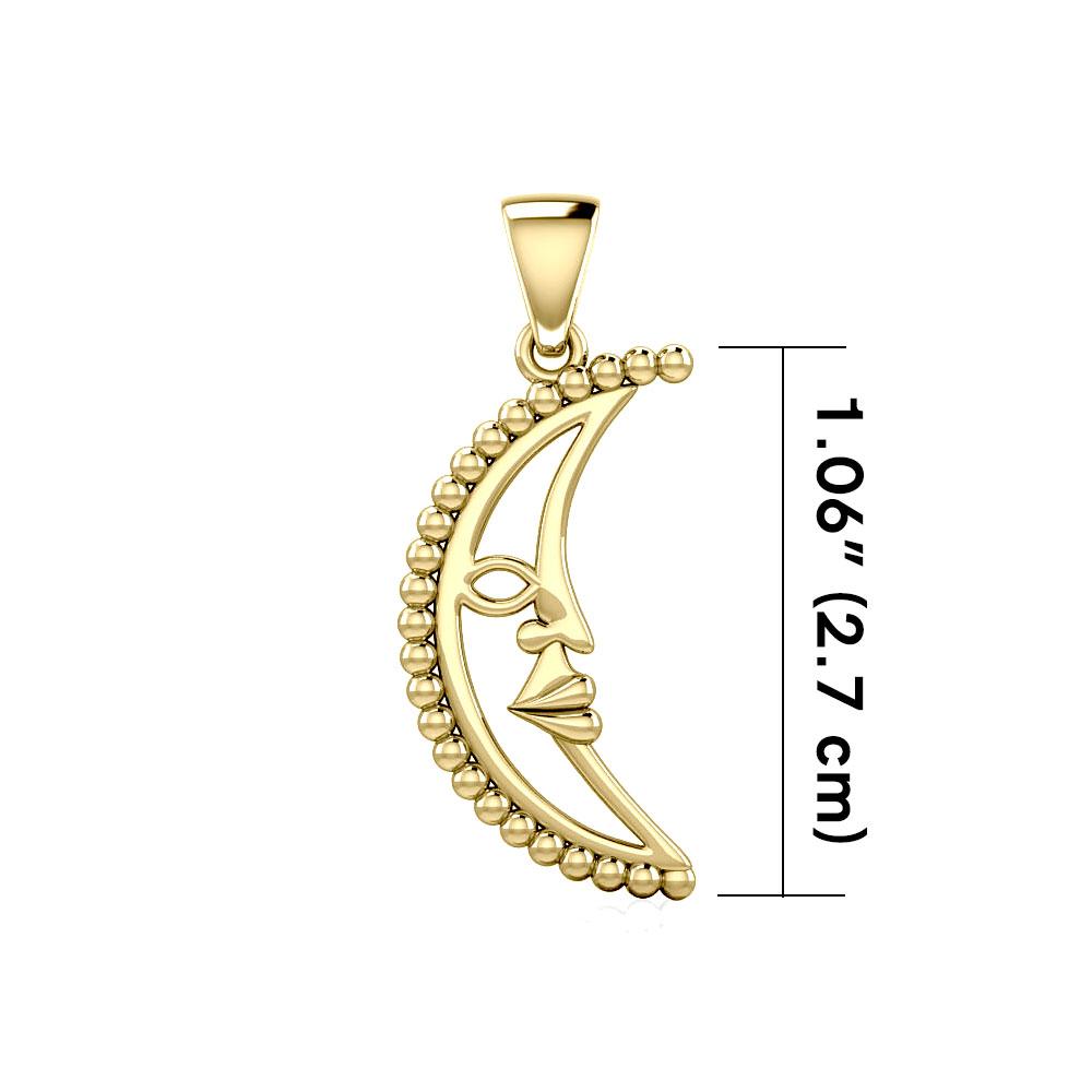 Crescent Moon Solid Gold Pendant GPD5611