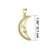 Crescent Moon Solid Gold Pendant GPD5611