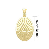Solid Gold Viking Valknut Oval Pendant GPD5615