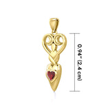 Goddess with Heart Gemstone 14K Solid Gold Pendant GPD5657