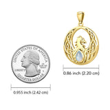 Rise with Resilience: Celtic Phoenix Solid Yellow Gold Pendant with Gemstone - GPD5719 | Embrace the Rebirth of Your Spirit
