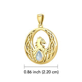 Rise with Resilience: Celtic Phoenix Solid Yellow Gold Pendant with Gemstone - GPD5719 | Embrace the Rebirth of Your Spirit