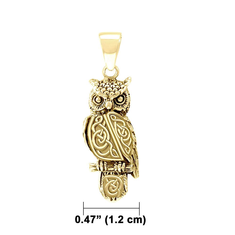Celtic Horned Owl Gold Pendant GPD5722