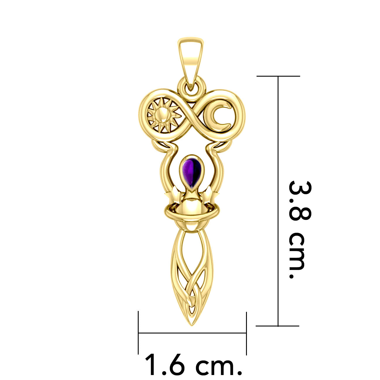 Celtic Goddess of Infinite Universe Solid Gold Pendant GPD5931