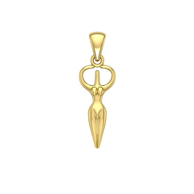 Embrace the Divine Feminine: Nile River Goddess Solid Gold Pendant - GPD982 | Awaken the Power of the Sacred Feminine