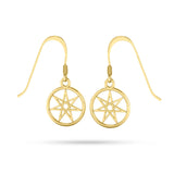 Elven Pentacle Gold Dangle Earrings GTE2807