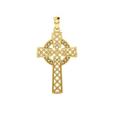 Modern Celtic Cross 14K Yellow Gold Pendant GTP1031
