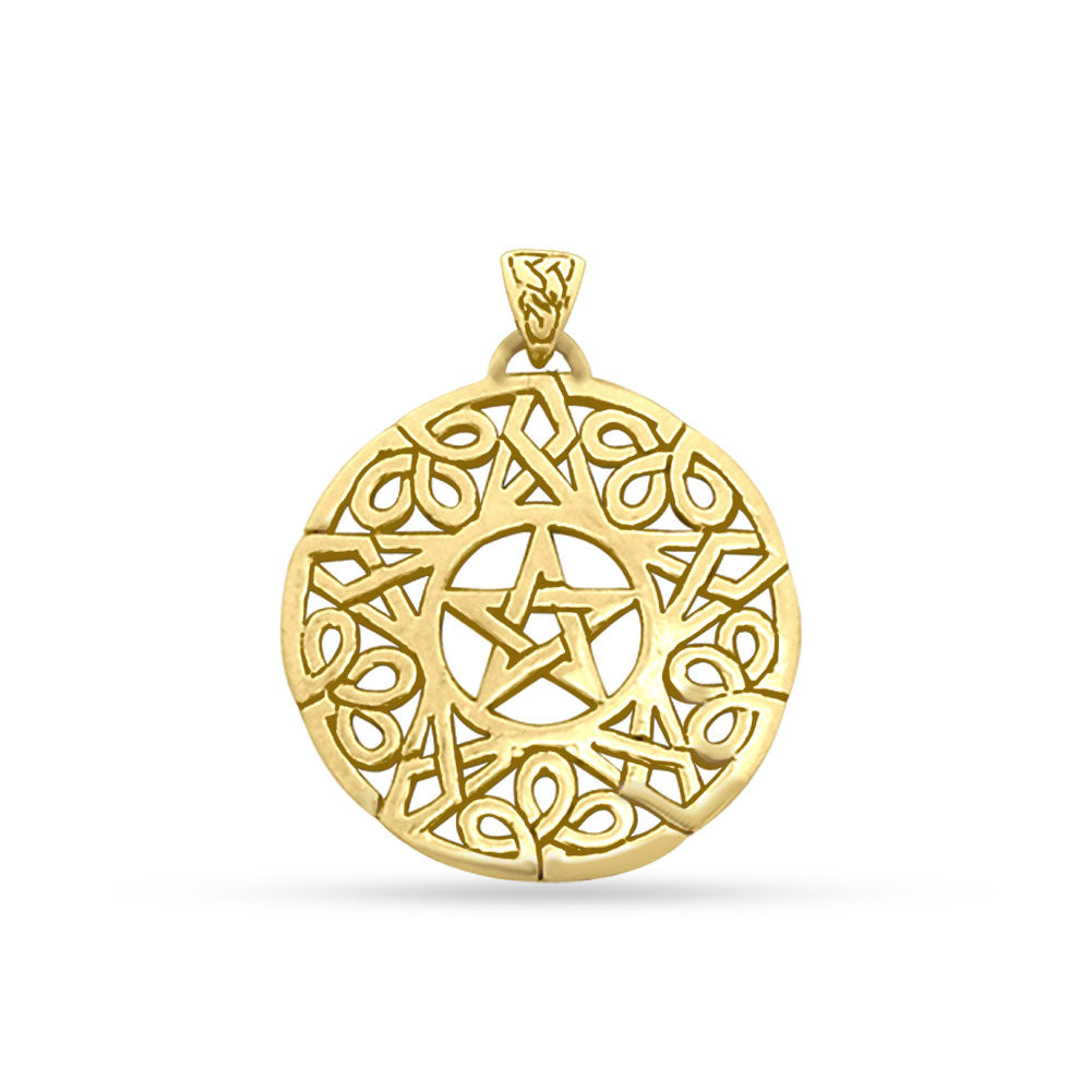 Celtic Pentacle Solid Gold Pendant GTP1306