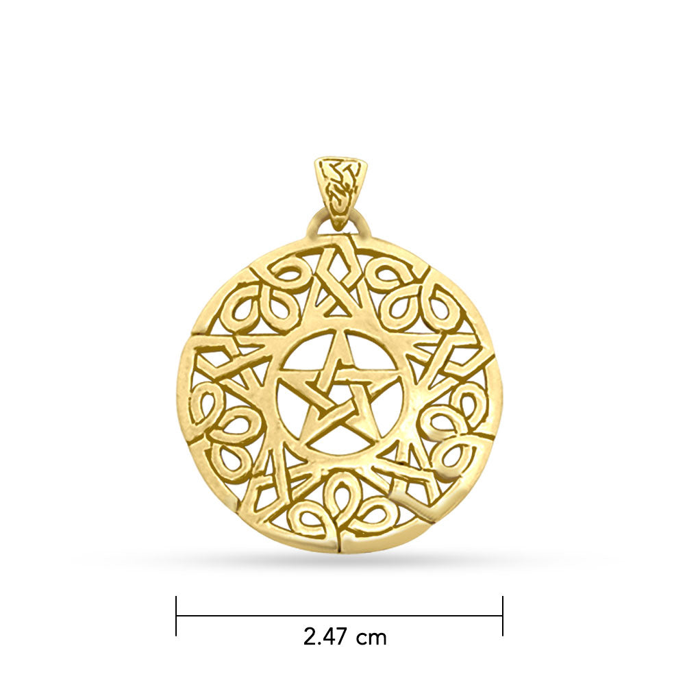 Celtic Pentacle Solid Gold Pendant GTP1306