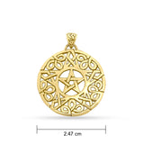 Celtic Pentacle Solid Gold Pendant GTP1306
