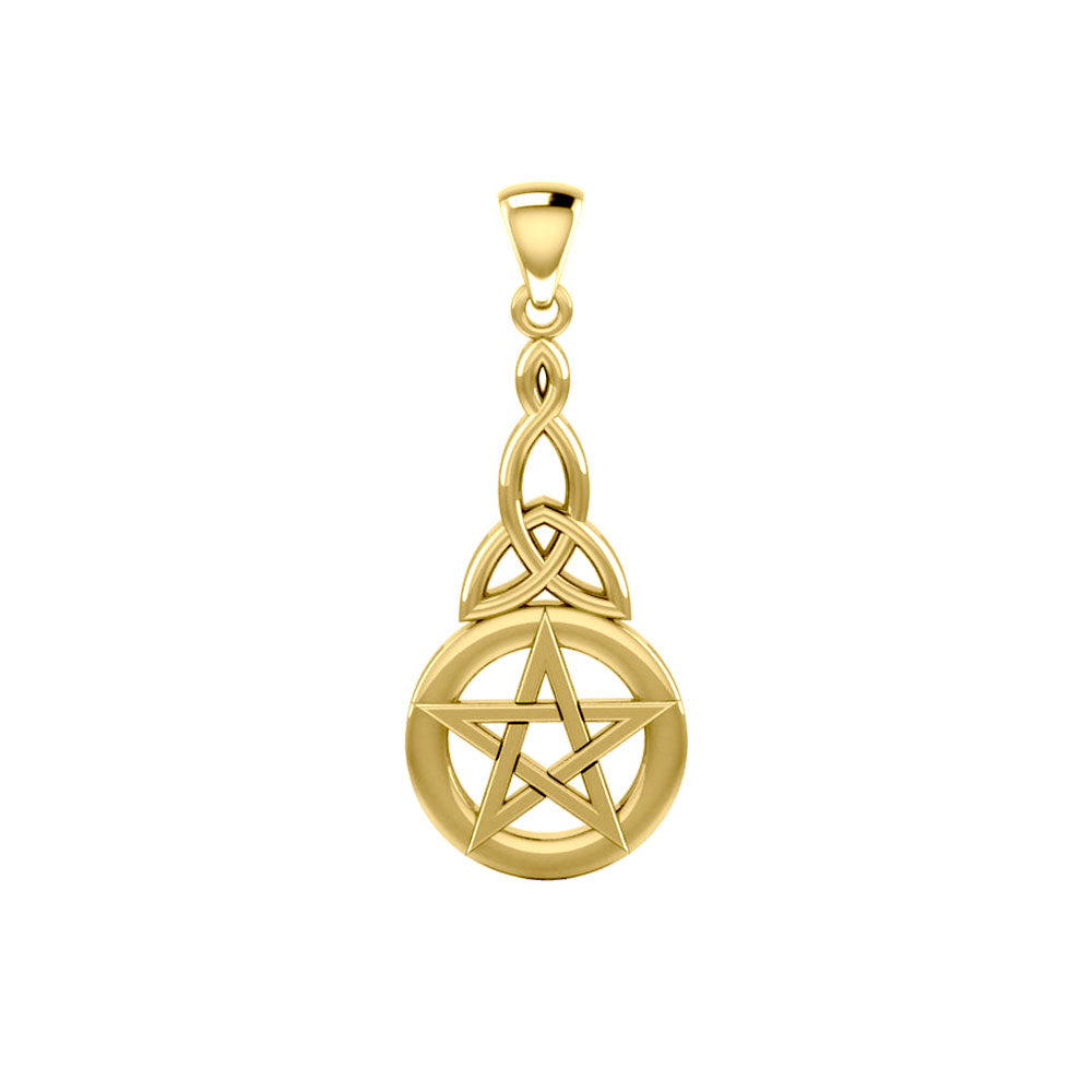 Pentagram Pentacle 14K Yellow Gold Pendant GTP1359