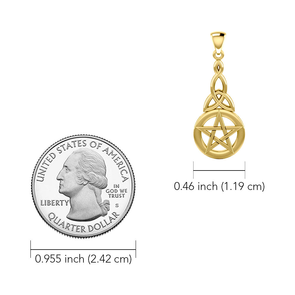 Pentagram Pentacle 14K Yellow Gold Pendant GTP1359