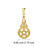 Pentagram Pentacle 14K Yellow Gold Pendant GTP1359