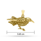 Haunted by the Mythical Raven Gold Pendant GTP1439