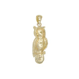 Owl Solid Gold Pendant GTP1619 (Hollow Back)
