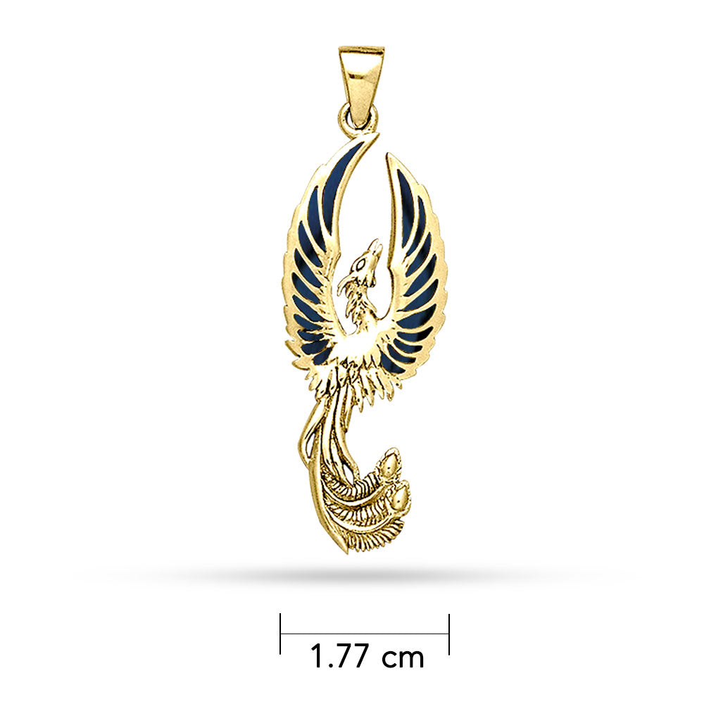 From the ashes rises the rebirth of the Phoenix Gold Pendant GTP2838