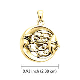 Moon Sun Stars And Planet 14K Yellow Gold Pendant GTP3137