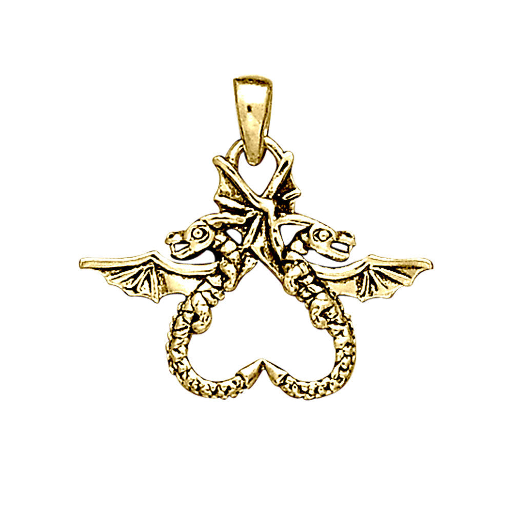 Dragon’s power of two ~ 14K Yellow Gold Pendant GTP896
