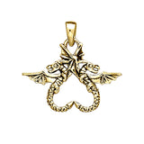 Dragon’s power of two ~ 14K Yellow Gold Pendant GTP896