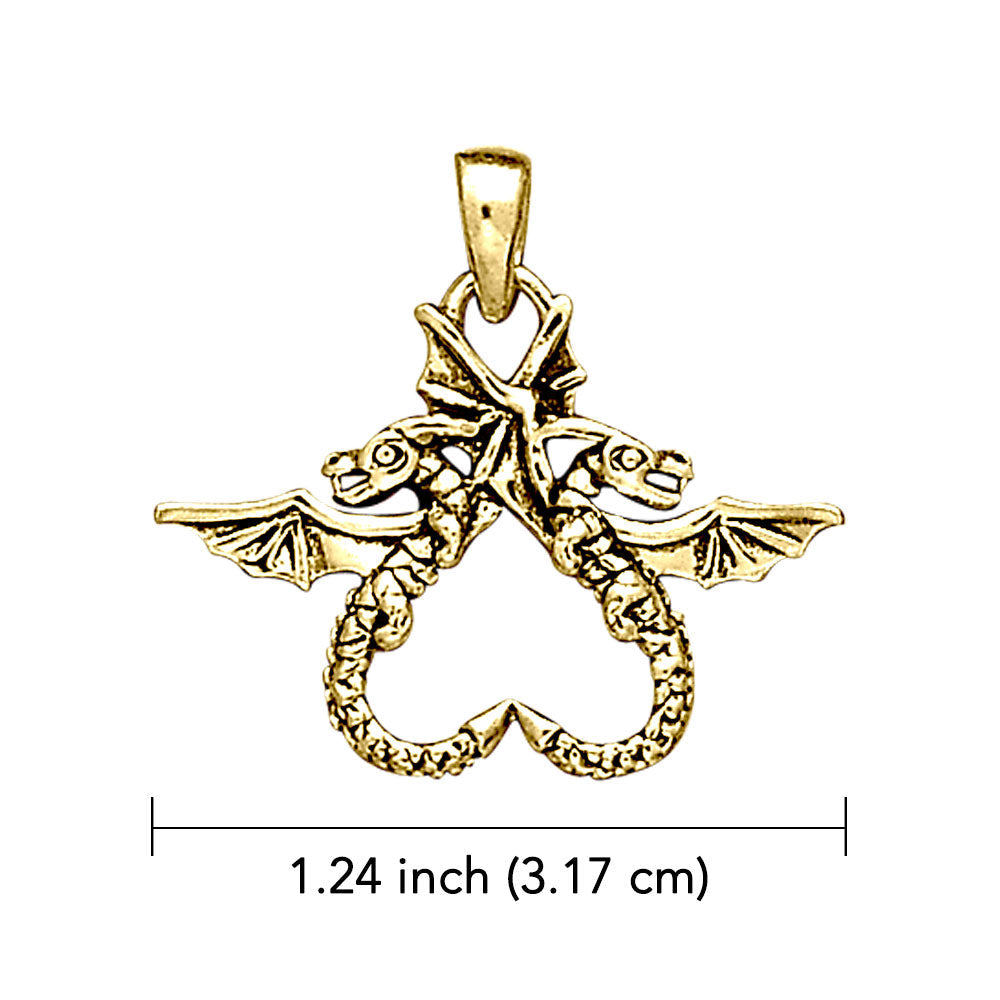 Dragon’s power of two ~ 14K Yellow Gold Pendant GTP896