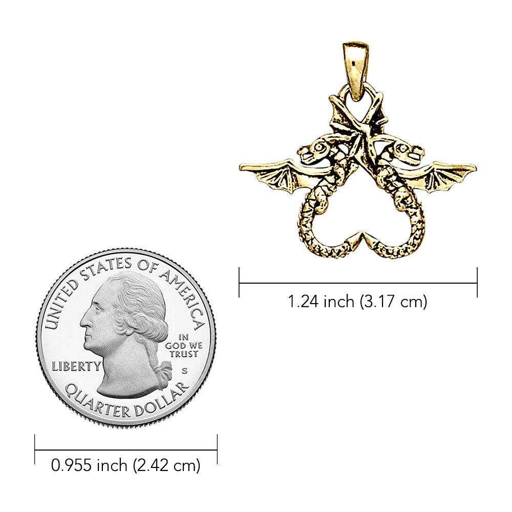 Dragon’s power of two ~ 14K Yellow Gold Pendant GTP896