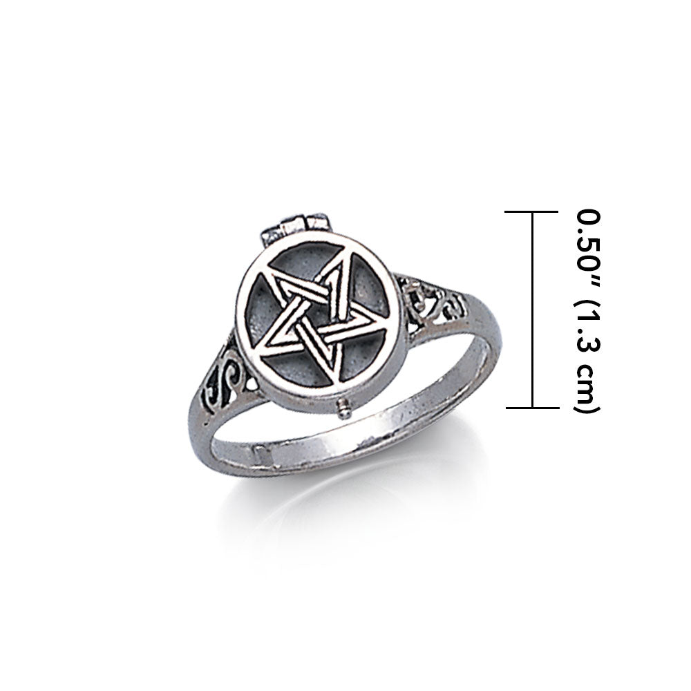 Pentagram Pentacle Poison Sterling Silver Ring JR271