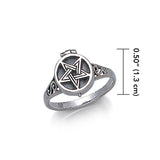 Pentagram Pentacle Poison Sterling Silver Ring JR271