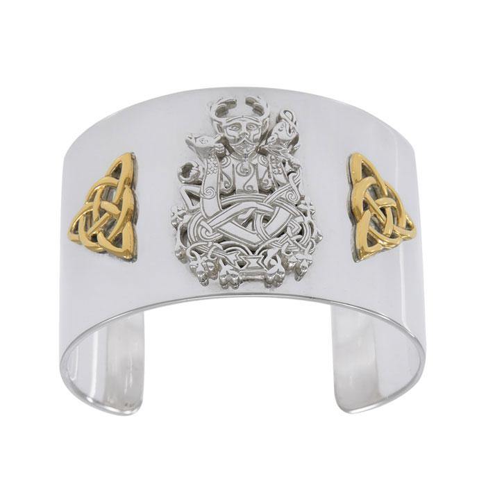 Cernunnos Silver and Gold Cuff Bracelet MBA185 - Jewelry