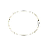 Small Silver and Gold Plate Border Celtic Bangle with open lock MBA211 - Jewelry