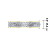 Small Silver and Gold Plate Border Celtic Bangle with open lock MBA211 - Jewelry