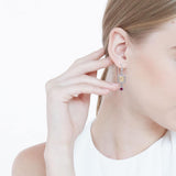 Cancer Zodiac Sign Silver and Gold Earrings Jewelry with Ruby MER1772 - Jewelry