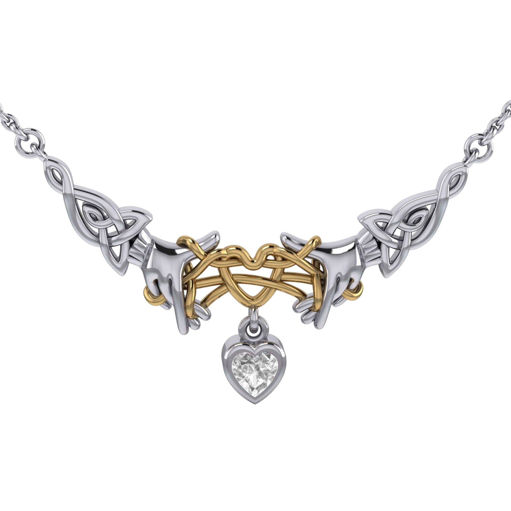 Celtic Knotwork Japanese Ayatori Love Silver Necklace MNC555