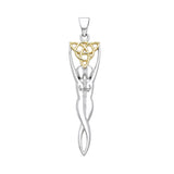 Danu Goddess Silver with 14K Gold Accent Pendant MPD1201