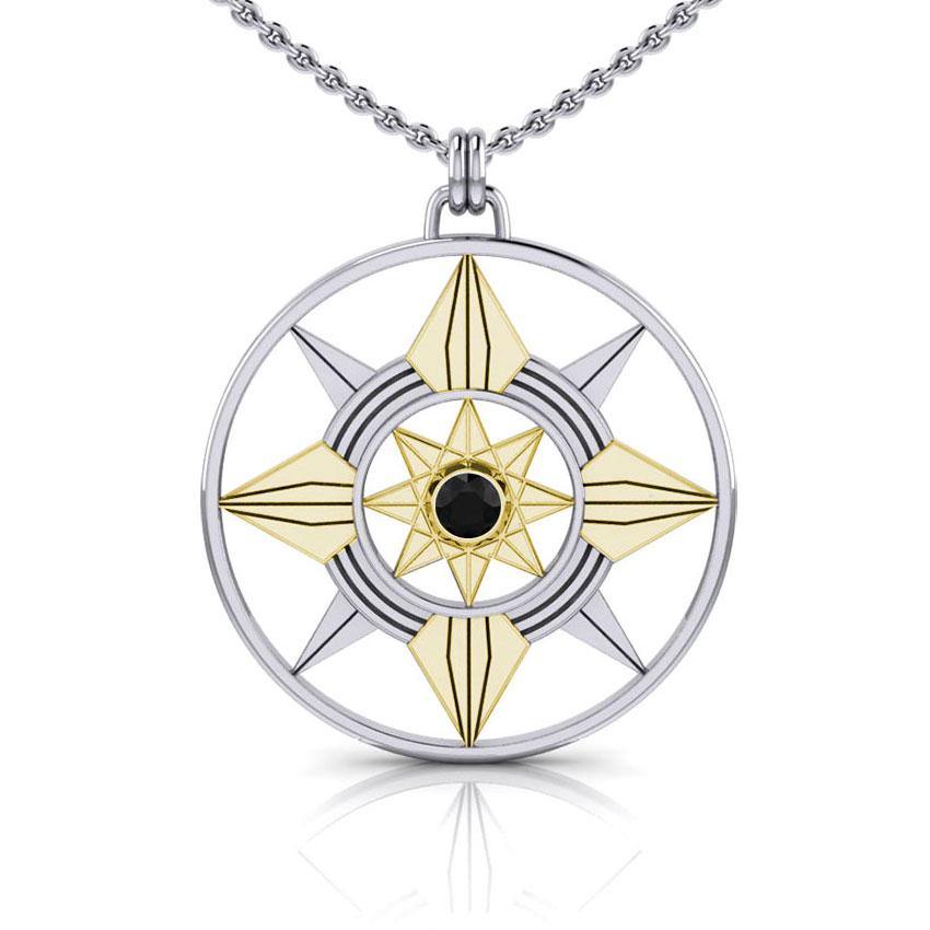 Be a Star Silver and Gold Pendant with Gemstone MPD1259 - Jewelry