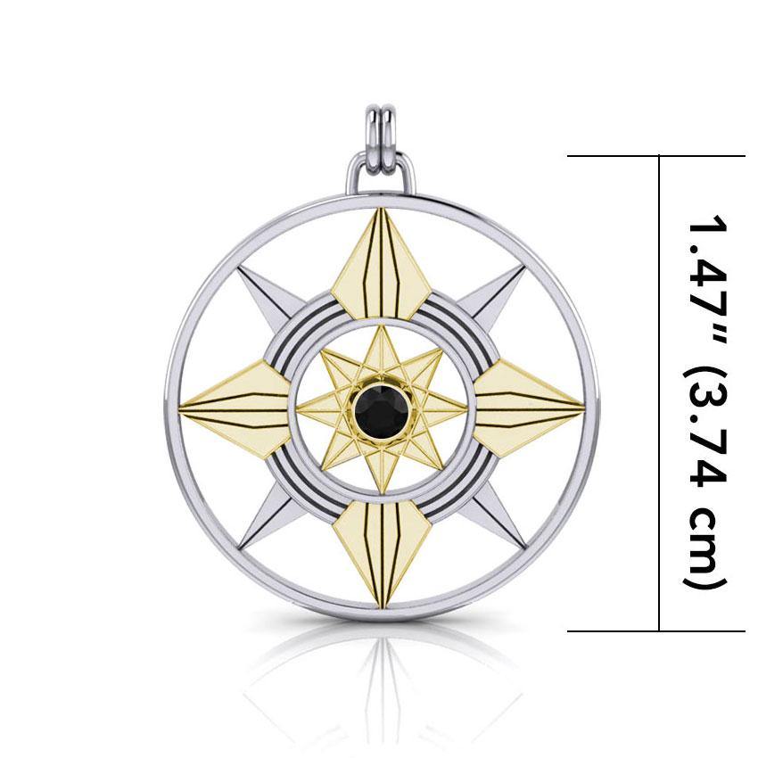 Be a Star Silver and Gold Pendant with Gemstone MPD1259 - Jewelry