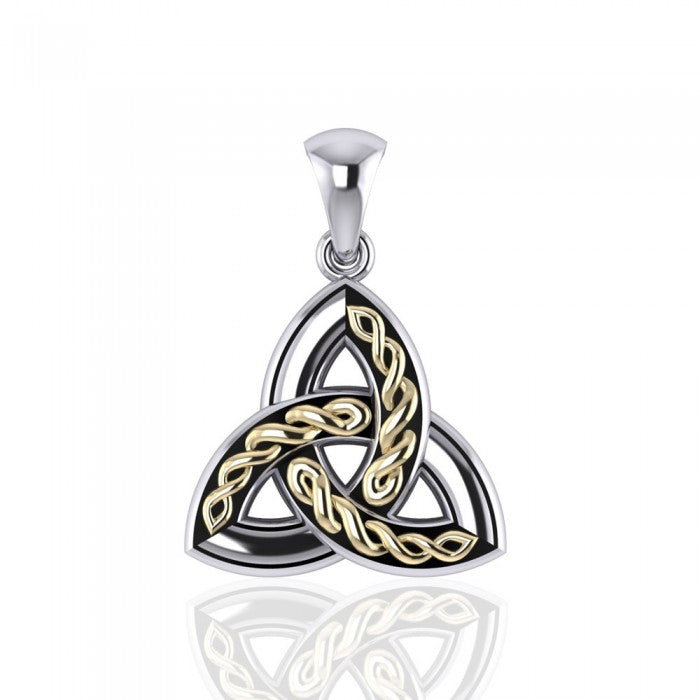 Braided Celtic Trinity Knot Silver & Gold Pendant MPD1812