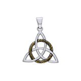 Celtic Trinity with Braid Silver with 18K Gold Accents Pendant MPD1813