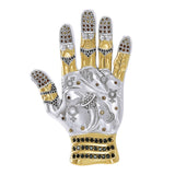 Energies of the Universe ~ Dali-inspired fine Sterling Silver Jewelry Pendant in 18k Gold accent MPD2656.