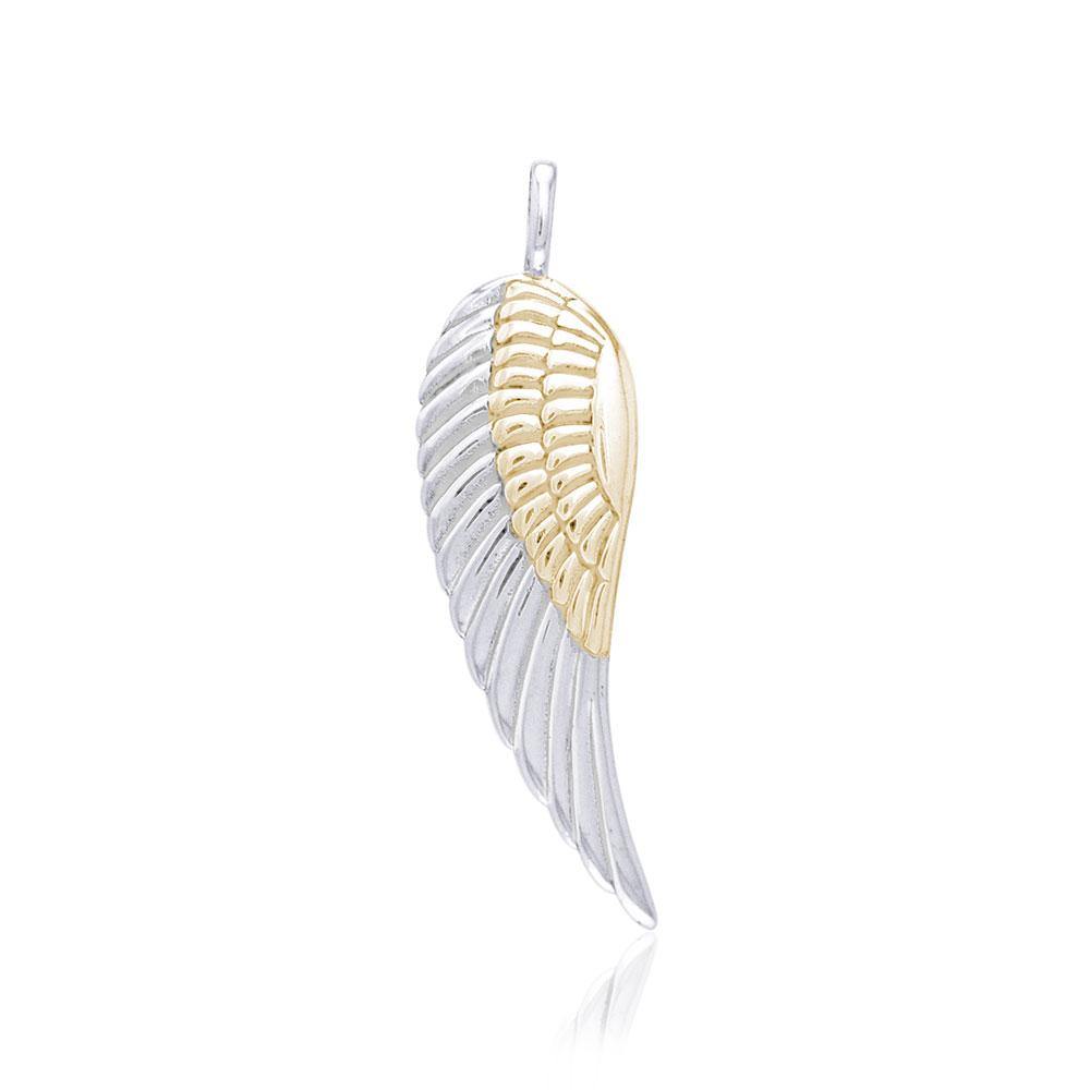 Angel Wing Silver and Gold Pendant MPD2932 - Jewelry