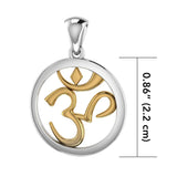 Om 14K Gold Accent with Silver Pendant MPD3848