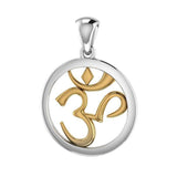 Om Gold Accent Silver Pendant MPD3848 - Jewelry