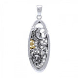 Moon Sun and Star Steampunk Sterling Silver Pendant MPD3904 - Jewelry
