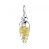 Archangel Gabriel Triquetra Silver and Gold Vial Pendant MPD4066