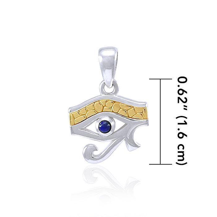 Eye of Horus Silver and 14K Gold Accent Pendant MPD4310