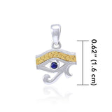 Eye of Horus Silver and 14K Gold Accent Pendant MPD4310